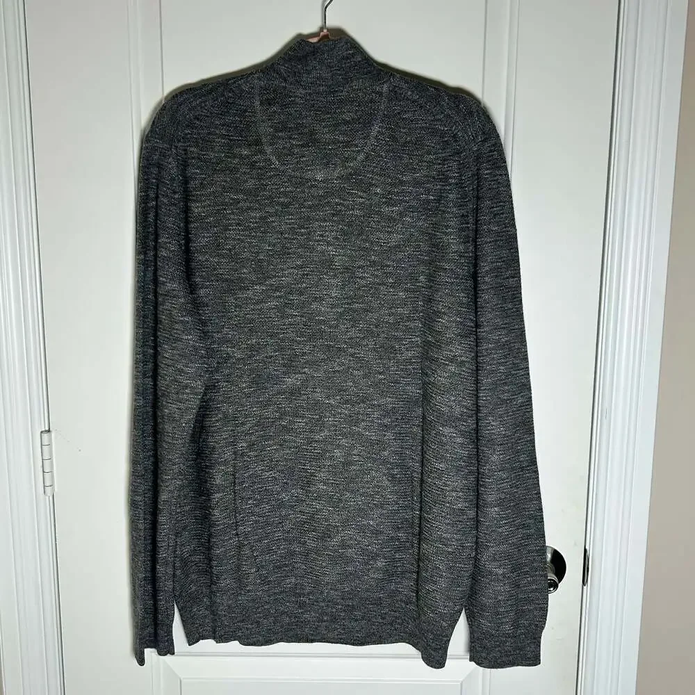 Joseph Abboud Heritage Men's Gray Mock Neck Quarter Zip Pullover Sweater XXL